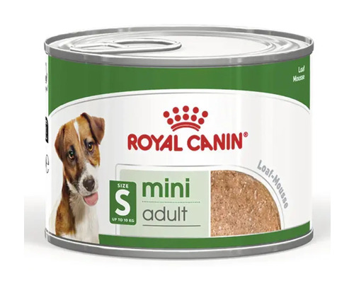 Hrană umedă pentru câini Royal Canin SHN Mini Adult 195 g Sigla Royal Canin. Conservă cu hrană pentru câini Royal Canin Mini Adult