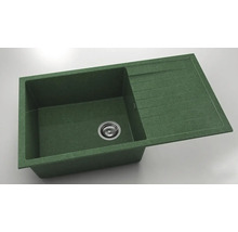 Chiuvetă de bucătărie verde cu picurător