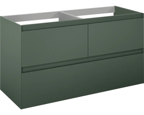 Dulap bază lavoar baie suspendat Jungborn DECEM 120 cm MDF verde mat 3 sertare Dulap inferior de lavoar cu două sertare