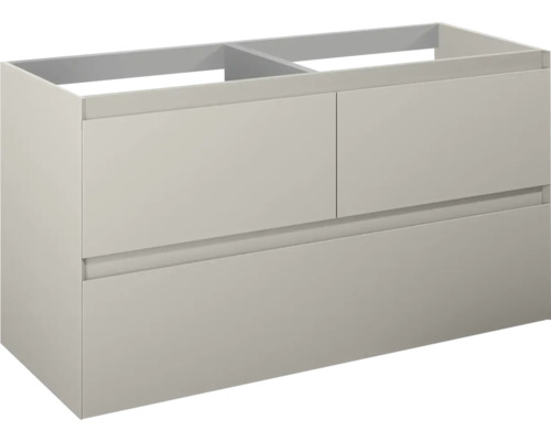Dulap bază lavoar baie suspendat Jungborn DECEM 120 cm MDF fume mat 3 sertare Dulap de bază pentru lavoar cu două sertare