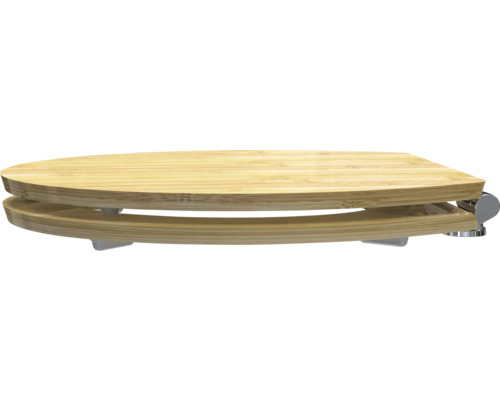 Scaun de toaletă din bambus cu feronerie cromată