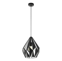 Lumină suspendată neagră cu design geometric