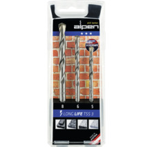 Set burghie pentru piatră Alpen Long Life TSS 3, 3 bucăți, dimensiuni 5, 6 și 8 mm