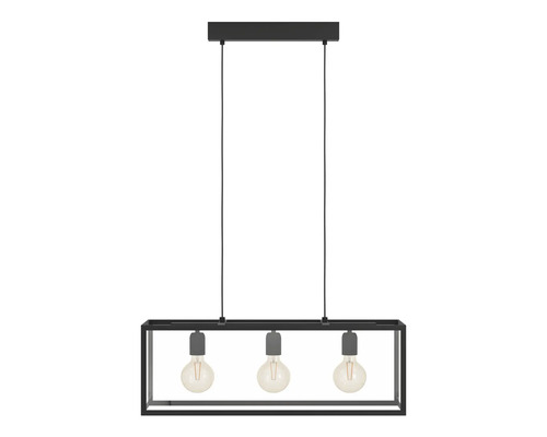 Lumină suspendată dreptunghiulară cu trei becuri