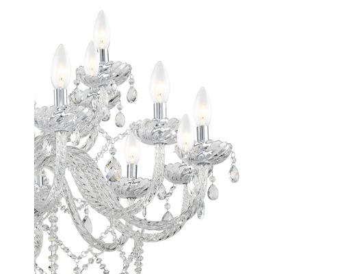 Imagine detaliată a unui candelabru de cristal cu mai multe lumini