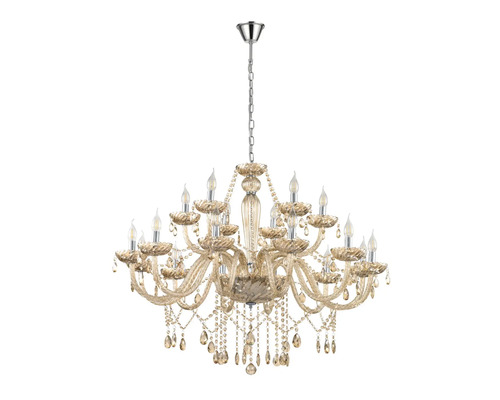 Candelabru cu suspensie cu lanț și pandantive de cristal