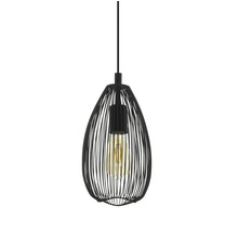Lumină suspendată metalică cu abajur din sârmă în formă de picătură