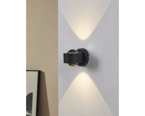 Lumină de perete modernă cu două fascicule de lumină pentru interior