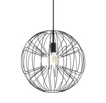 Lampa suspendată cu structură sferică din sârmă și bec