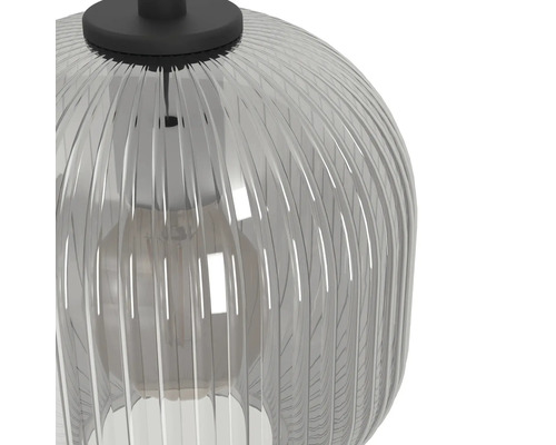Lampa suspendată cu abajur transparent, din sticlă ondulată