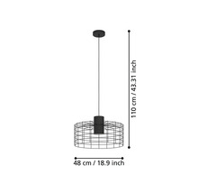 Lampa suspendată cu dimensiunile de 48 pe 110 centimetri