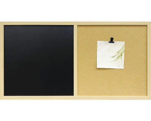 Combinație de plută și tablă de scris cu ramă din lemn