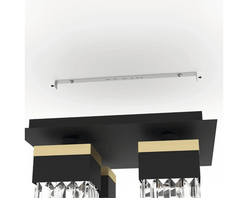 Lumină de plafon cu formă dreptunghiulară și pandantive din cristale