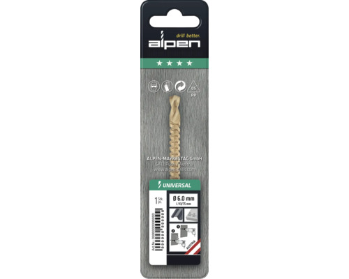 Burghiu universal metale HSS Alpen Ø6 mm, pentru găurit | HORNBACH
