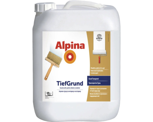 Grund acrilic Alpina Tiefgrund interior/exterior 10 l Alpina Tiefgrund în bidon de 10 litri pentru interior și exterior