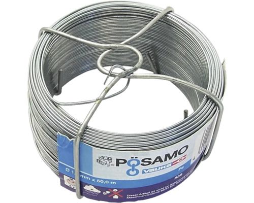 Sârmă oțel 0,9mm colac 50m Pösamo, zincată Sârmă de legat, diametru 1 milimetru, lungime 50 metri