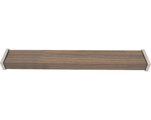 Raft de perete din lemn cu margine metalică
