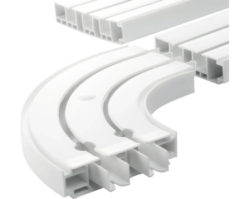 Șină de perdea din plastic, curbată și dreaptă