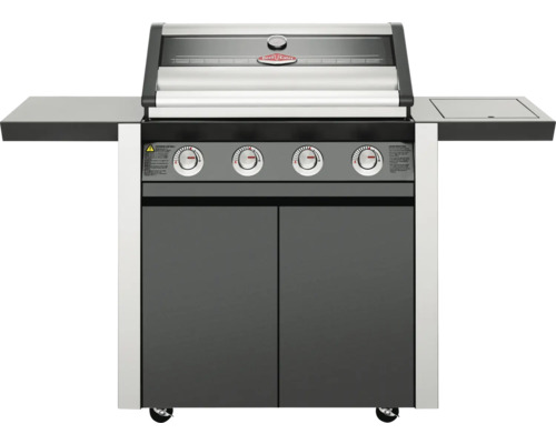 Grătar pe gaz cu patru arzătoare, mese laterale și dulap inferior