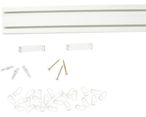 Șină de colț cu cârlige, șuruburi și dibluri