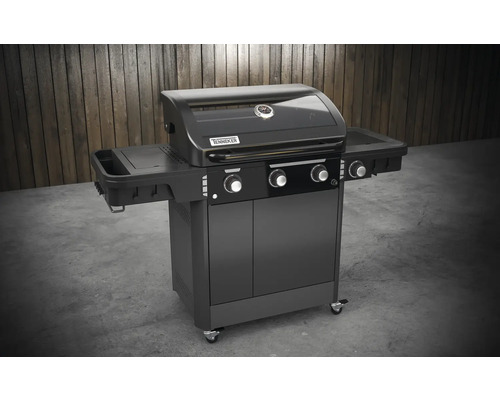 Grătar pe gaz cu zone de depozitare și dulap inferior