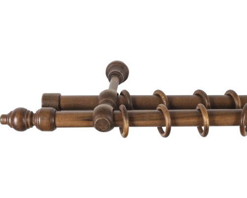 Bară dublă pentru perdea cu inele pentru fixarea perdelei