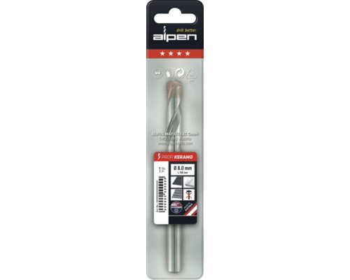 Burghiu ceramic Alpen, diametru 8.0 mm