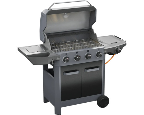 Grătar pe gaz cu patru arzătoare, spații de depozitare și dulap inferior