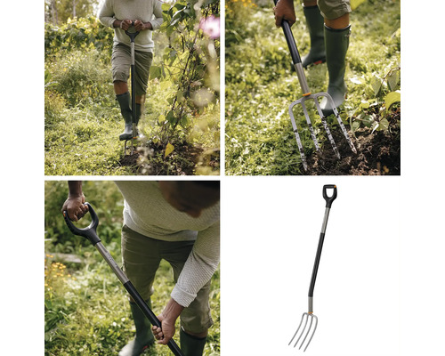 Furcă de grădină utilizată la întoarcerea solului