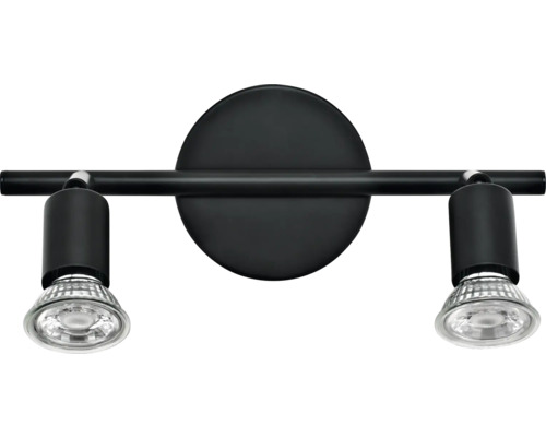 Spot negru de perete cu două lămpi