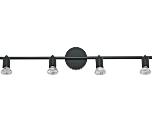 Spot negru cu patru spoturi pentru montaj pe tavan