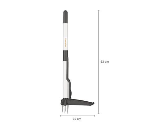 Dispozitiv de scos buruieni Fiskars cu dimensiunile 93 x 30 cm