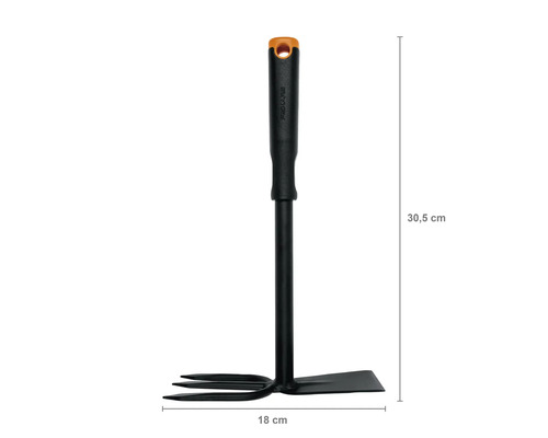 Săpăligă Fiskars pentru buruieni, cu dimensiunile de 30,5 cm înălțime și 18 cm lățime.
