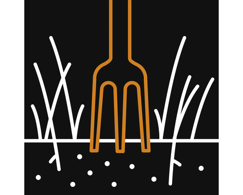 Simbol pentru lucrarea solului cu o furcă de săpat