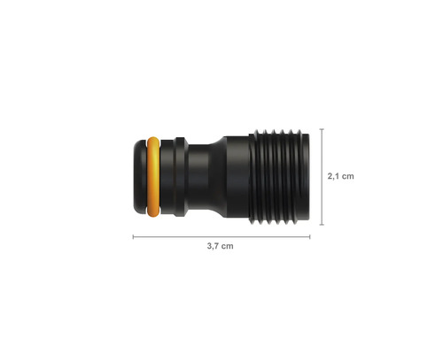 Conector pentru furtun de grădină cu dimensiunile de 2,1 cm și 3,7 cm