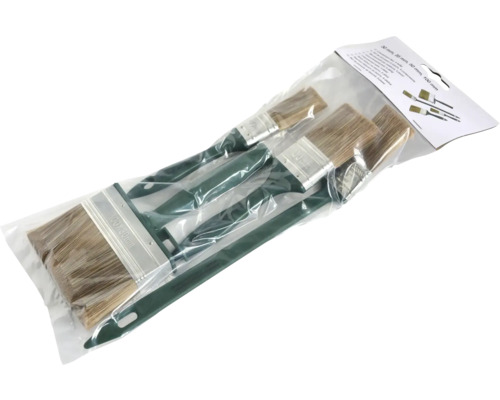 Set de pensule cu patru pensule de diferite dimensiuni în ambalaj de plastic