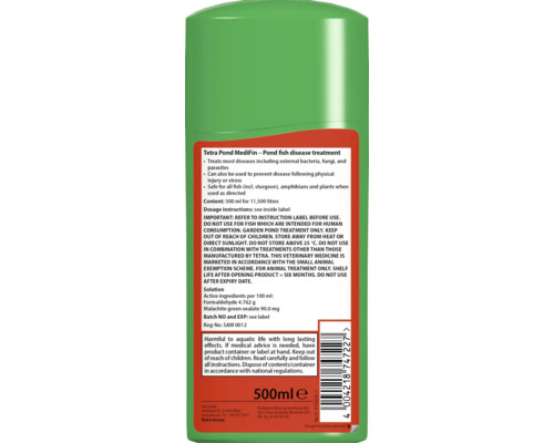 Tetra Pond MediFin pentru tratarea bolilor peștilor de iaz, 500 ml