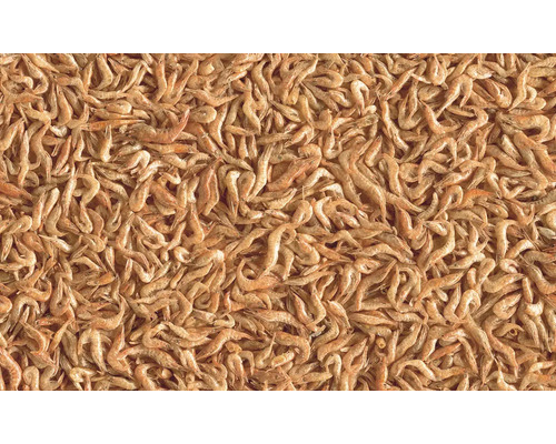 Creveți uscați ca hrană pentru pești de iaz