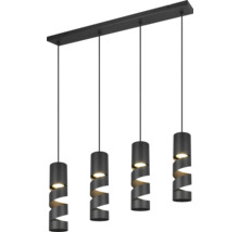 Lampa suspendată cu patru lumini și design spiralat