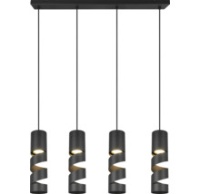 Lumină suspendată cu patru becuri și design spiralat