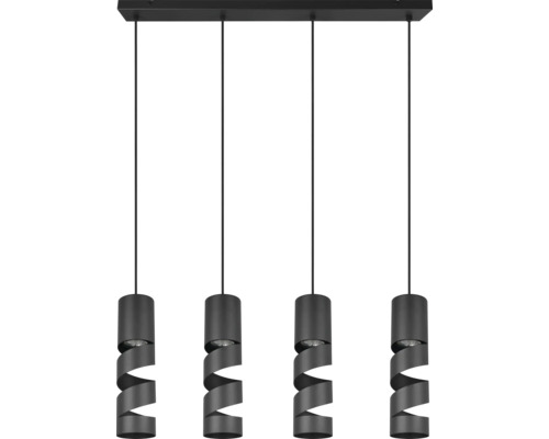 Lumină suspendată cu patru abajururi spiralate