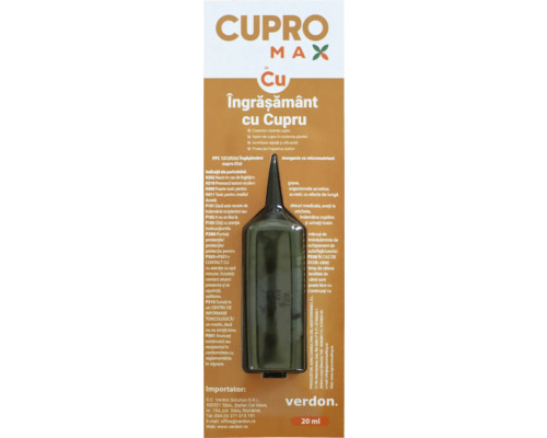 Îngrășământ foliar cu cupru CUPROMAX 20 ml