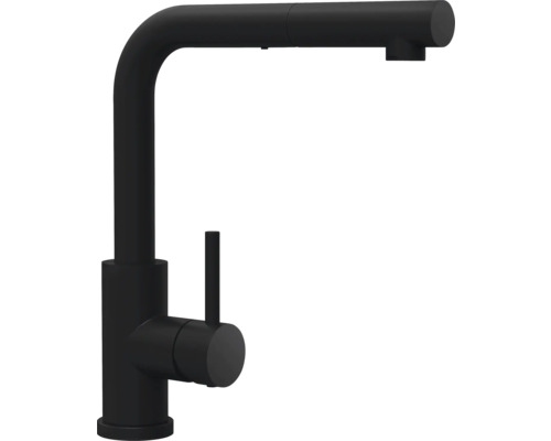 Baterie bucătărie cu duș SERIES SEGIN negru mat Baterie de bucătărie neagră cu o singură manetă