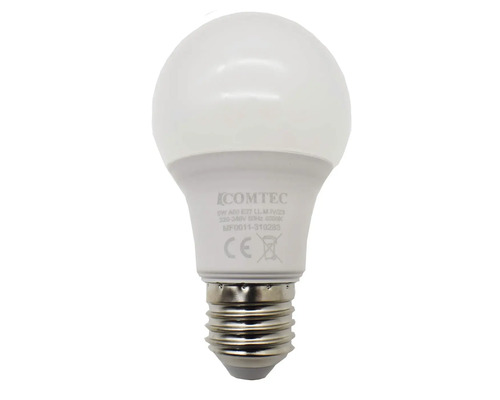 Bec LED Comtec E27 9W 810 lumeni, glob mat A60, lumină neutră