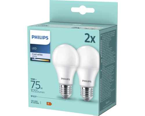 Pachet dublu becuri LED Philips cu soclu E27