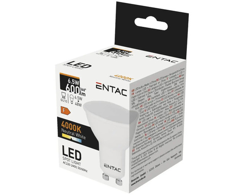 Bec LED spot Entac GU10 6,5W 600 lumeni 220V, lumină neutră