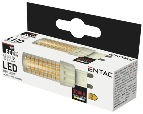 Bec LED Entac G9 7W 800 lumeni, formă capsulă, lumină caldă