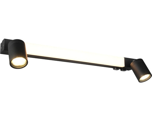 Spot pe șină cu două reflectoare și lumină LED