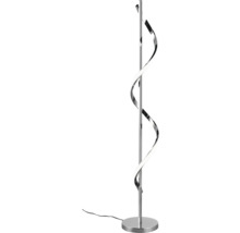 Lampă de podea cu design spiralat și bază rotundă.