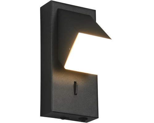 Corp de iluminat negru de perete pentru exterior cu ieșire de lumină în partea de sus